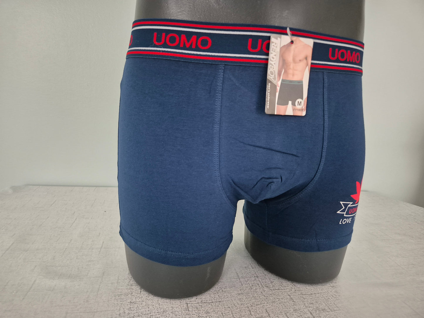 Boxer Homme JULES Bleu motif Rouge 1805 (FY)