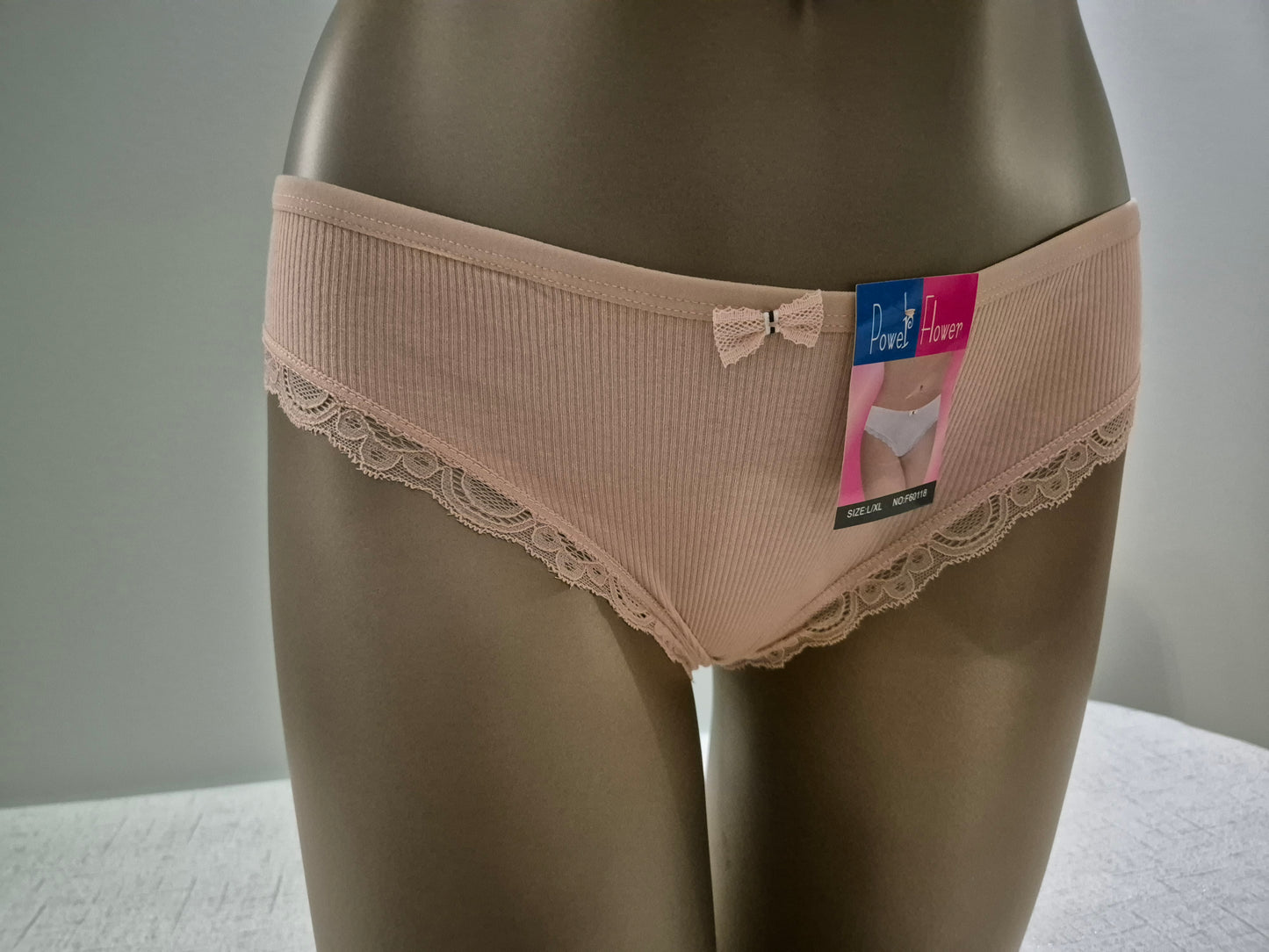 Slip en Coton et Dentelle CAPUCINE 60118 Beige Rosé (FY)