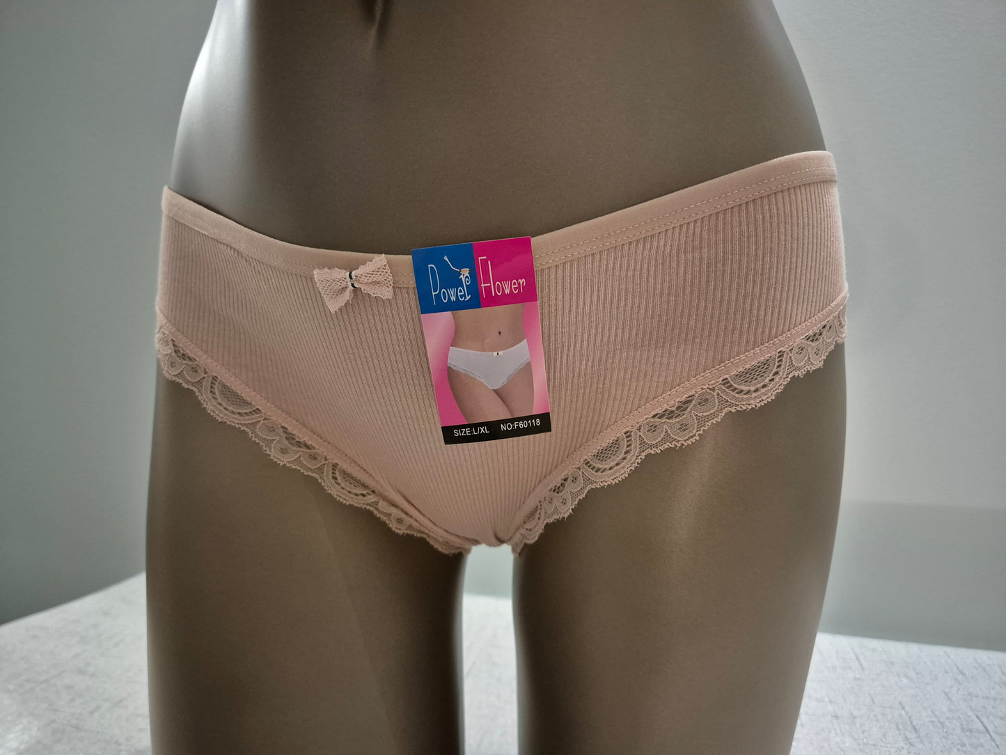 Slip en Coton et Dentelle CAPUCINE 60118 Beige Rosé (FY)