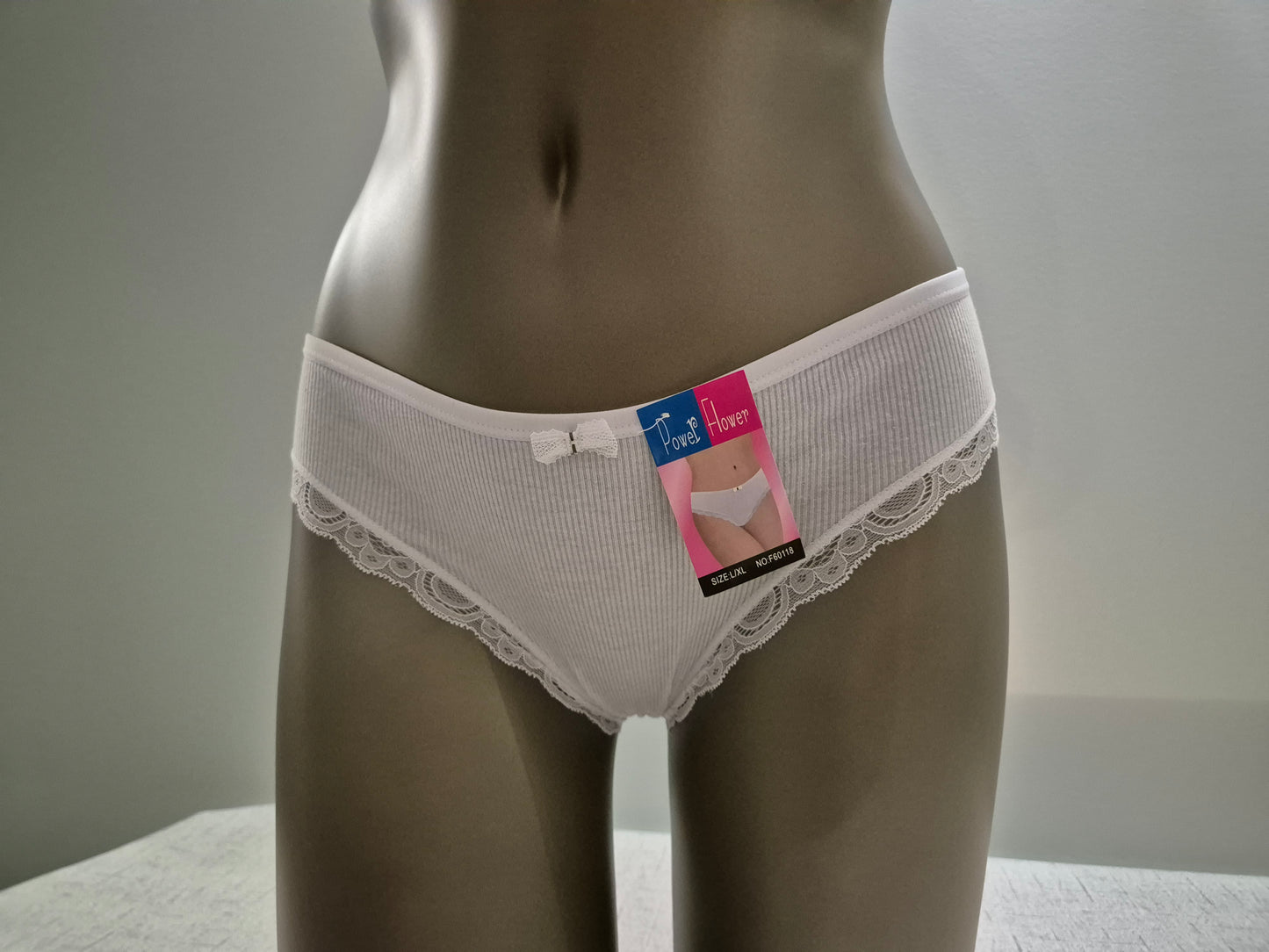 Slip en Coton et Dentelle CAPUCINE 60118 Blanc (FY)