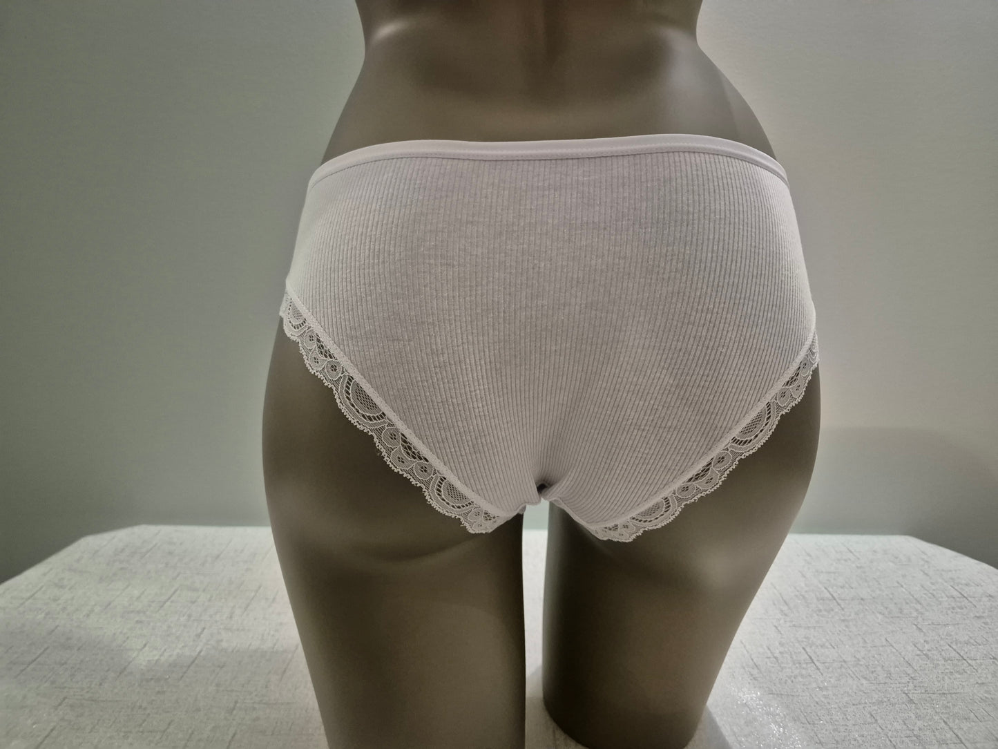 Slip en Coton et Dentelle CAPUCINE 60118 Blanc (FY)