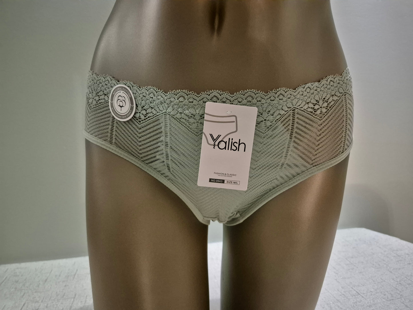 Slip en Coton et Dentelle LOUISE 9943 Vert (LZ)