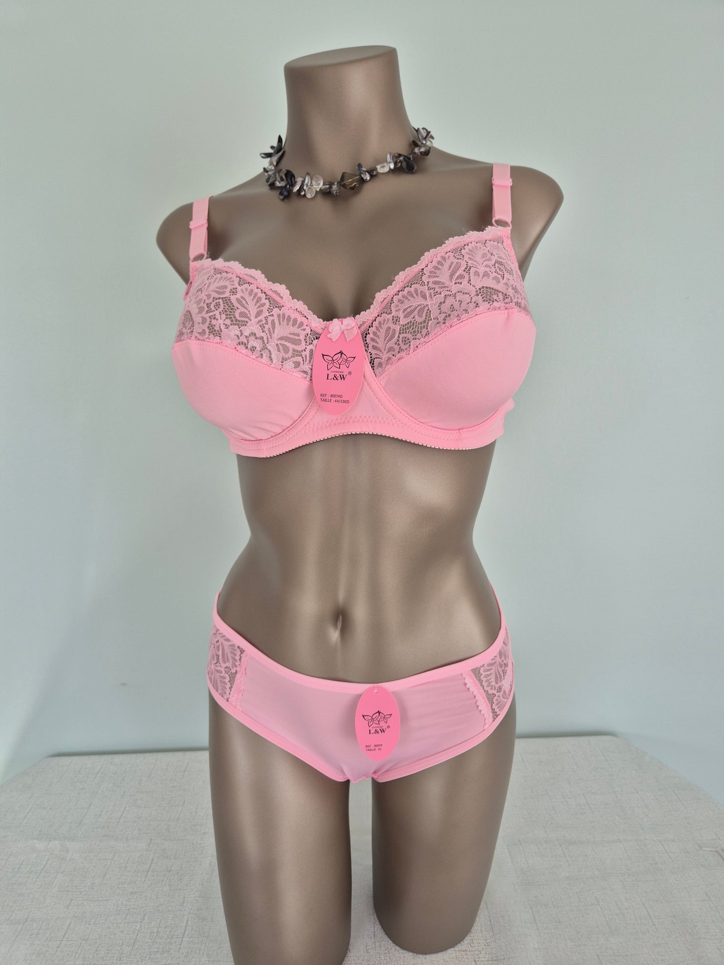 Ensemble Soutien-gorge et Slip CALLIE 8007 Rose (LL)