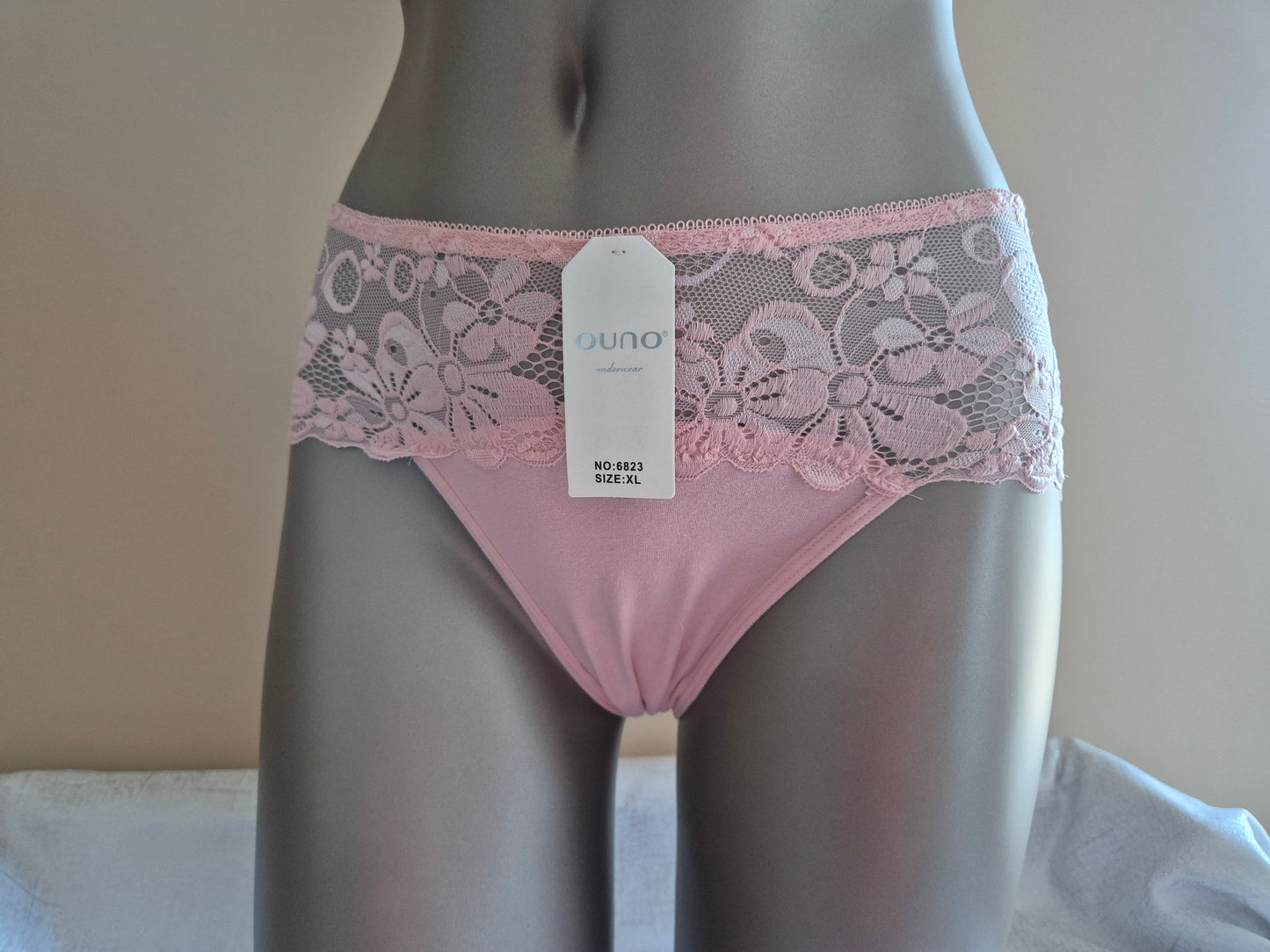 Slip en Coton et Dentelle GINA 6823 Rose (FY)