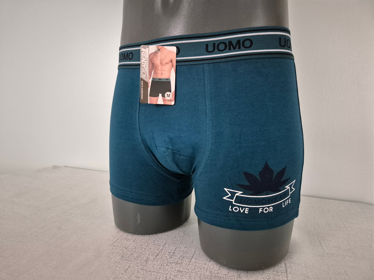 Boxer Homme JULES Bleu motif Noir 1805 (FY)