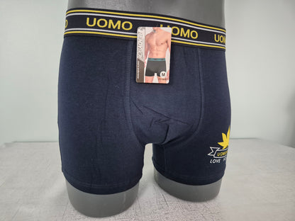 Boxer Homme JULES Bleu motif Jaune 1805 (FY)