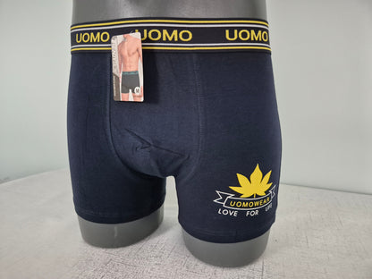 Boxer Homme JULES Bleu motif Jaune 1805 (FY)