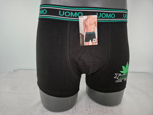 Boxer Homme JULES Noir motif Vert 1805 (FY)