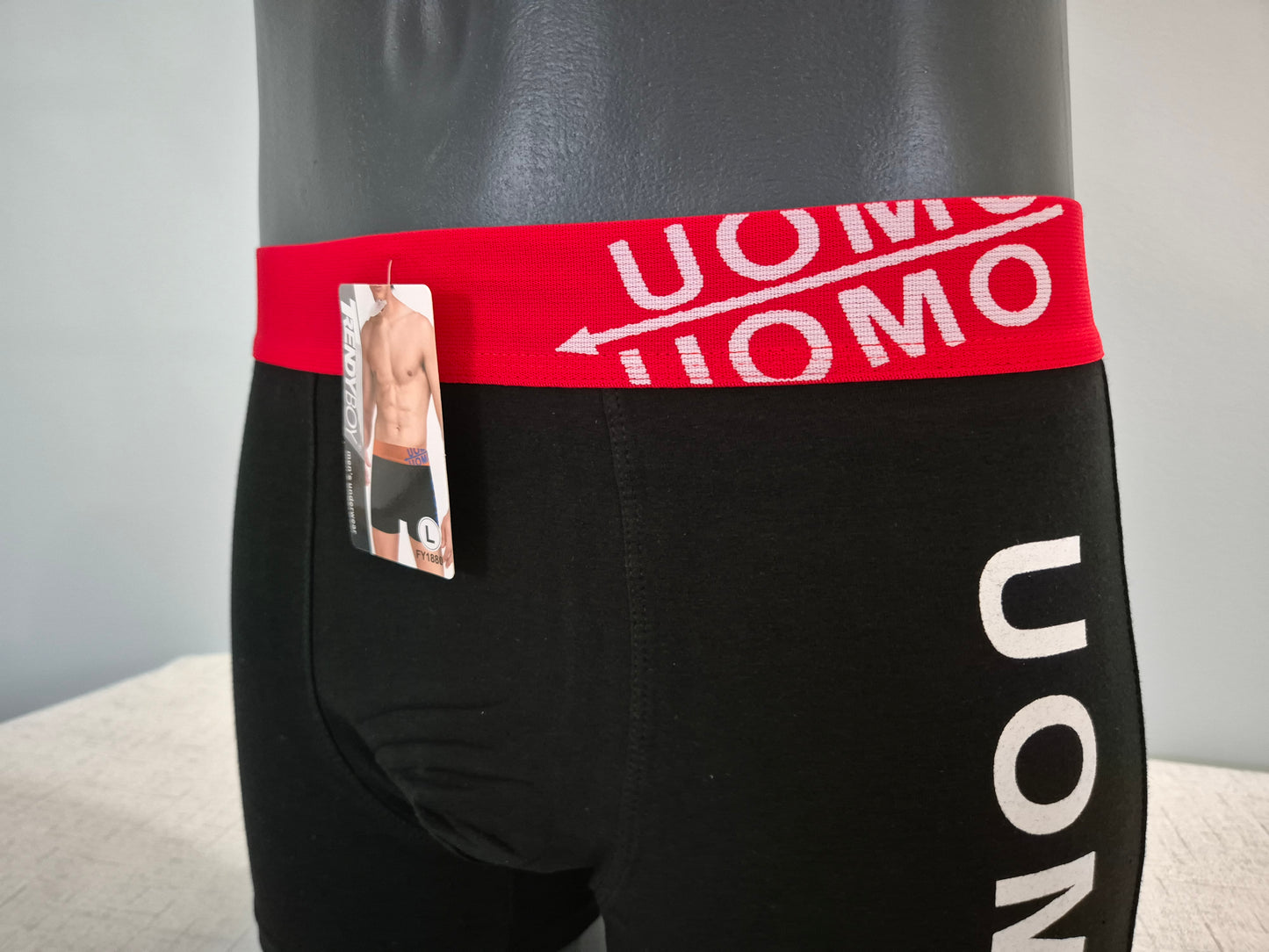 Boxer Homme LUCIEN Noir Uomo Blanc 1904 (FY)