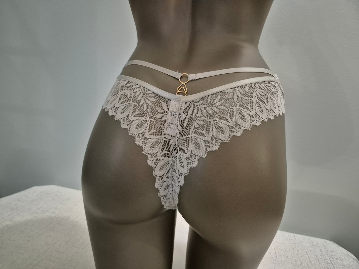 Tanga en Coton et dentelle Noémie 80558 Gris (FY)
