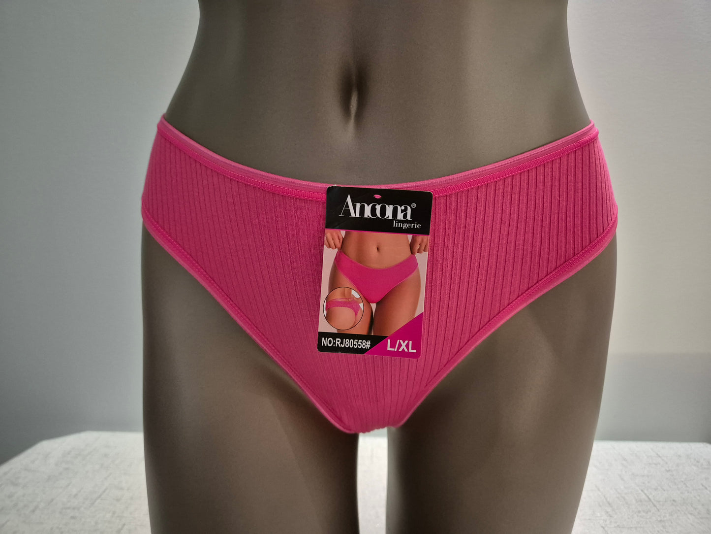 Tanga en Coton et dentelle Noémie 80558 Rose (FY)