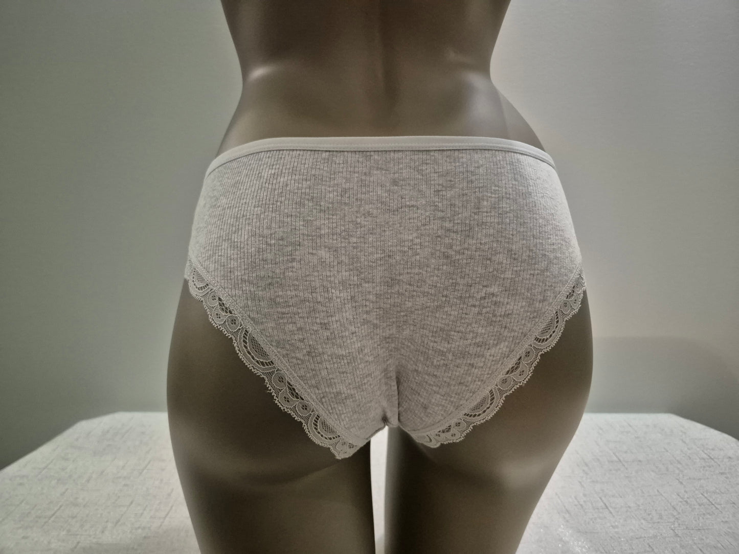 Slip en Coton et Dentelle CAPUCINE 60118 Gris (FY)