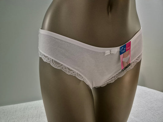 Slip en Coton et Dentelle CAPUCINE 60118 Blanc (FY)