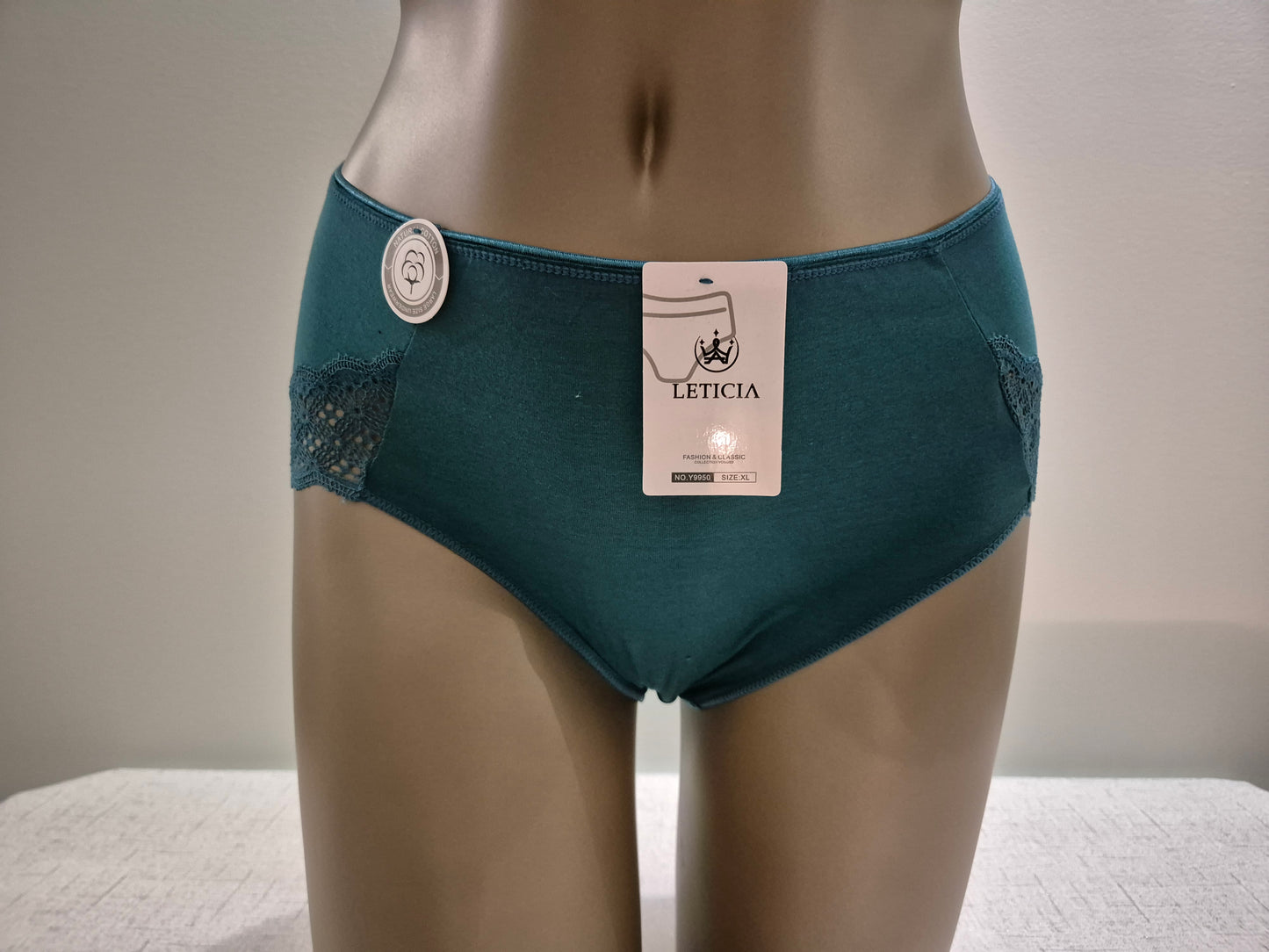 Slip en Coton et Dentelle LETICIA 9950 Vert (LZ)