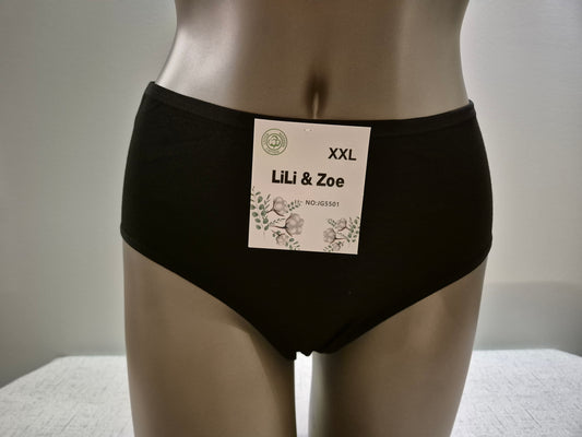 Culotte en Coton VICTORIA 5501 Noir (LZ) GRANDE TAILLE