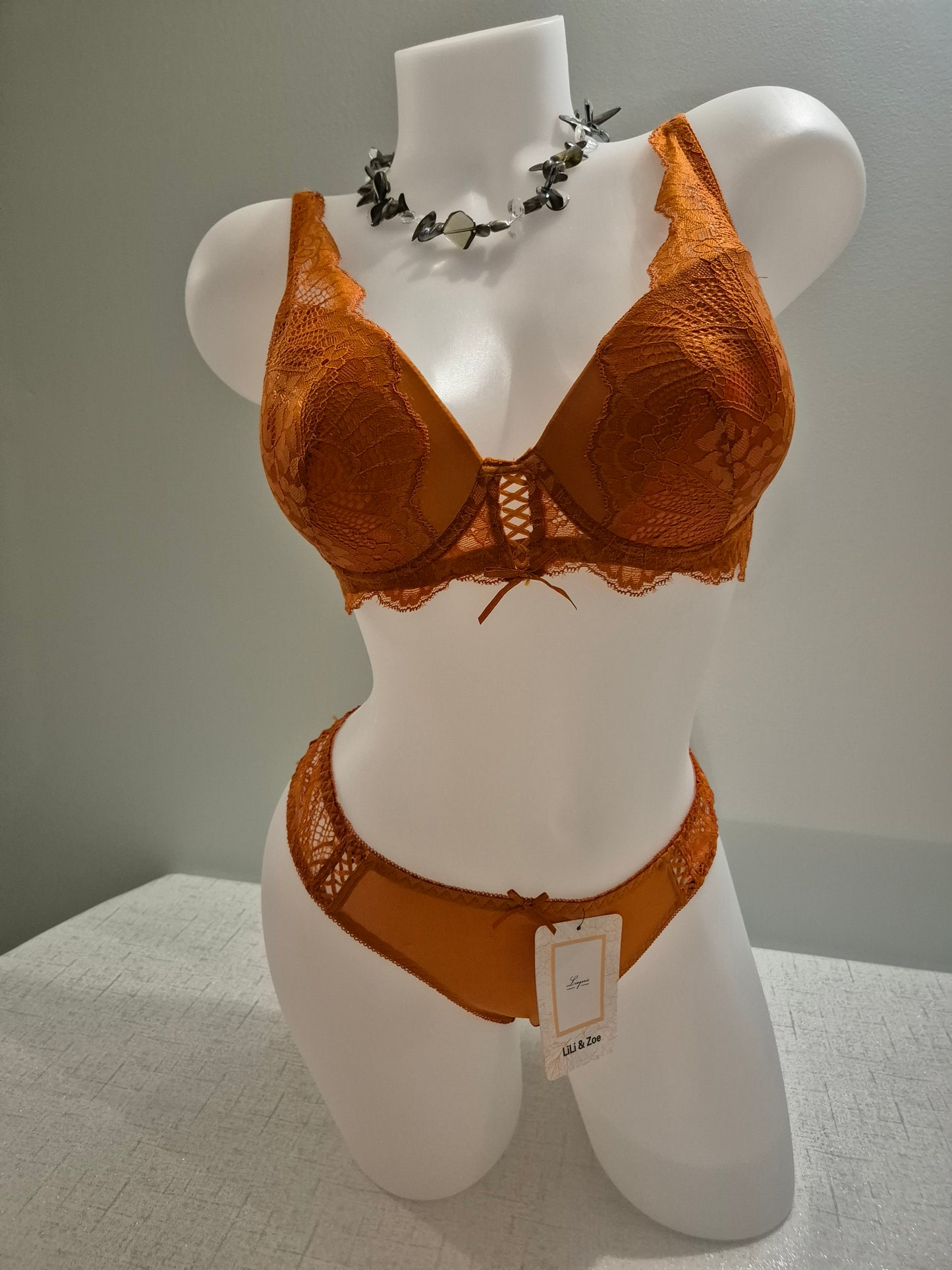 Ensemble soutien-gorge push up et slip ELOISE 209 Caramel (LZ)