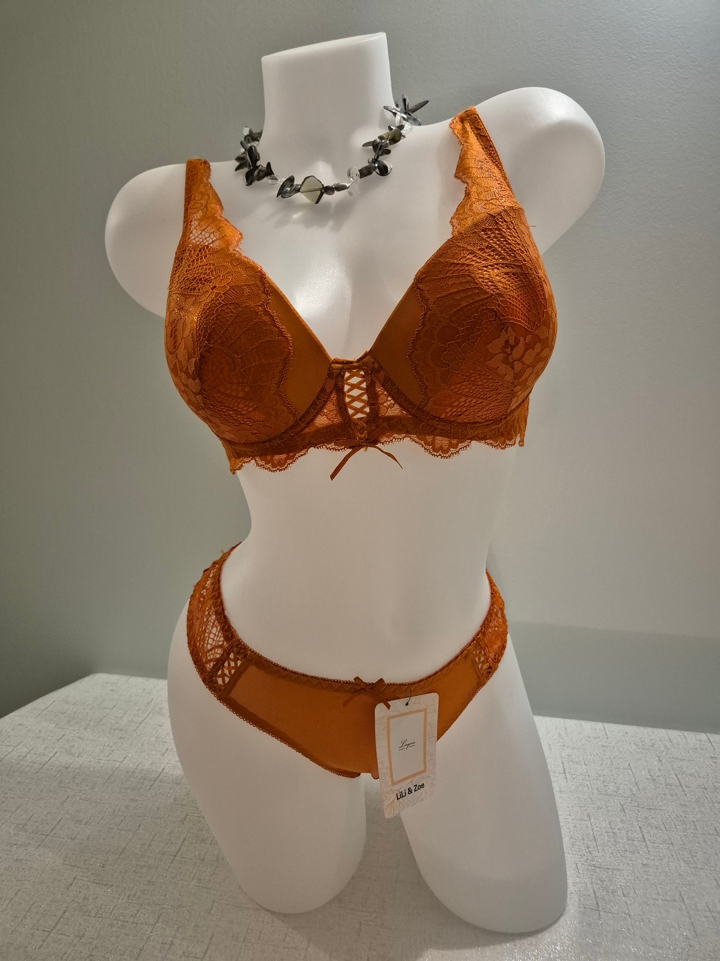 Ensemble soutien-gorge push up et slip ELOISE 209 Caramel (LZ)