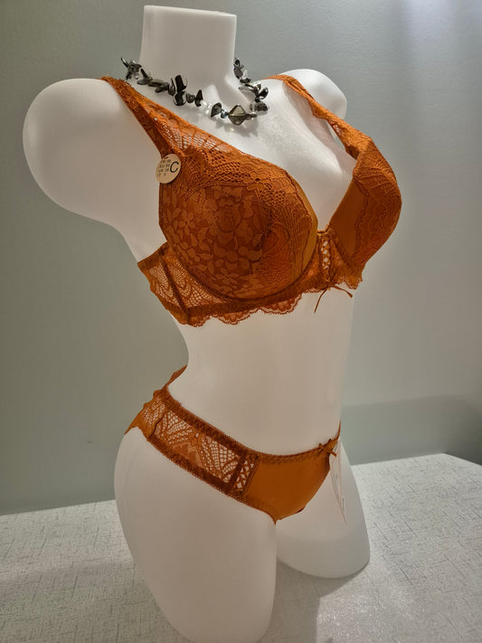 Ensemble soutien-gorge push up et slip ELOISE 209 Caramel (LZ)