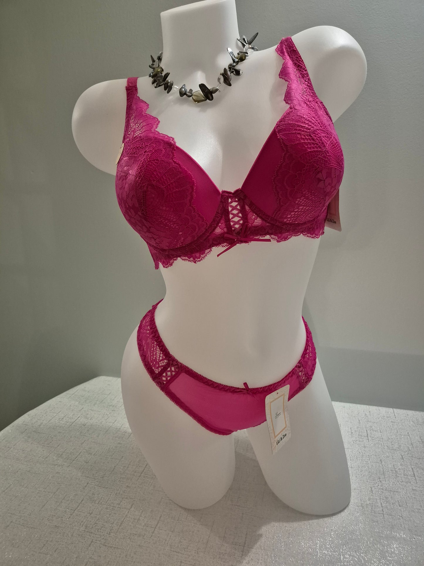 Ensemble soutien-gorge push up et slip ELOISE 209 ROSE FUSHIA (LZ)