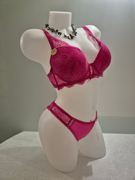 Ensemble soutien-gorge push up et slip ELOISE 209 ROSE FUSHIA (LZ)