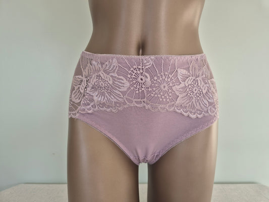 Slip en Coton et Dentelle MARTINE 84034 Mauve (LL)