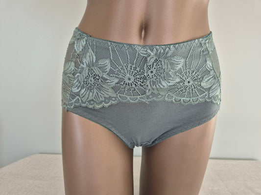 Slip en Coton et Dentelle MARTINE 84034 Vert (LL)