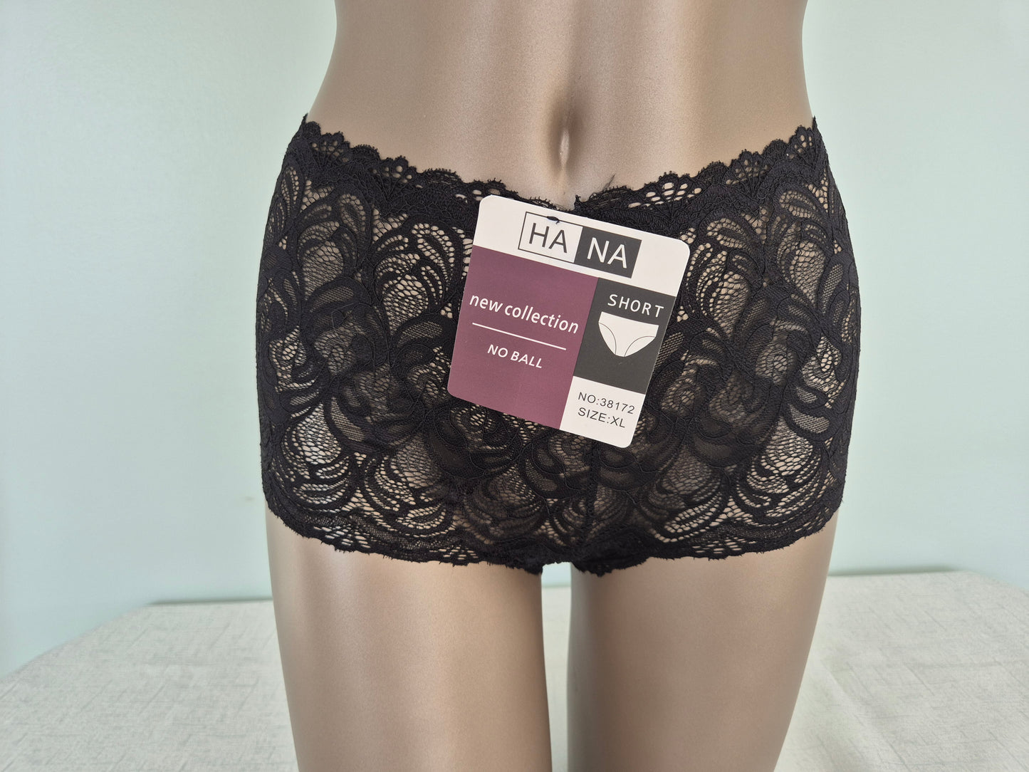 Boxer en Dentelle EMMA 38172 Noir (LL)
