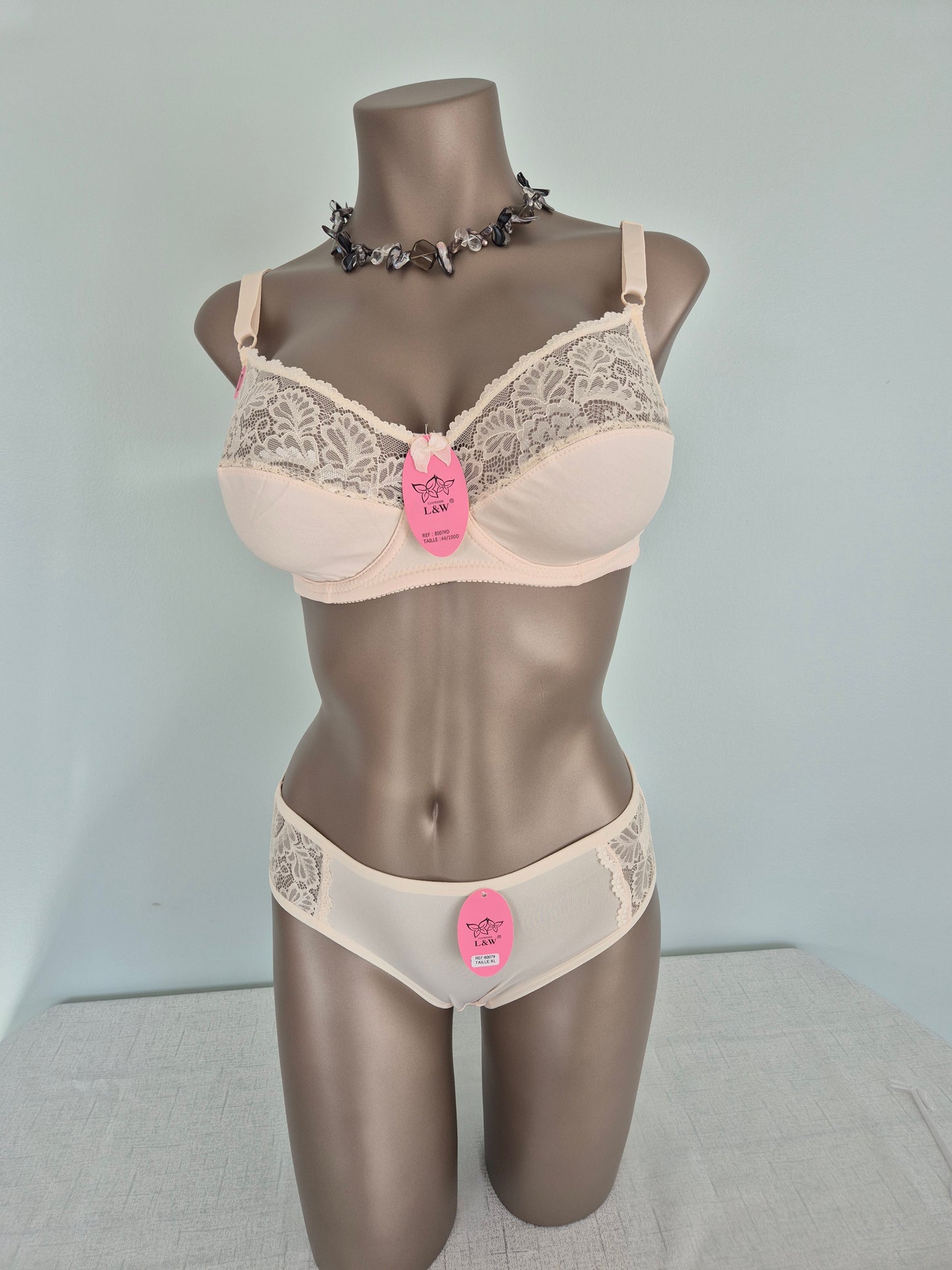 Ensemble Soutien-gorge et Slip CALLIE 8007 Beige (LL)