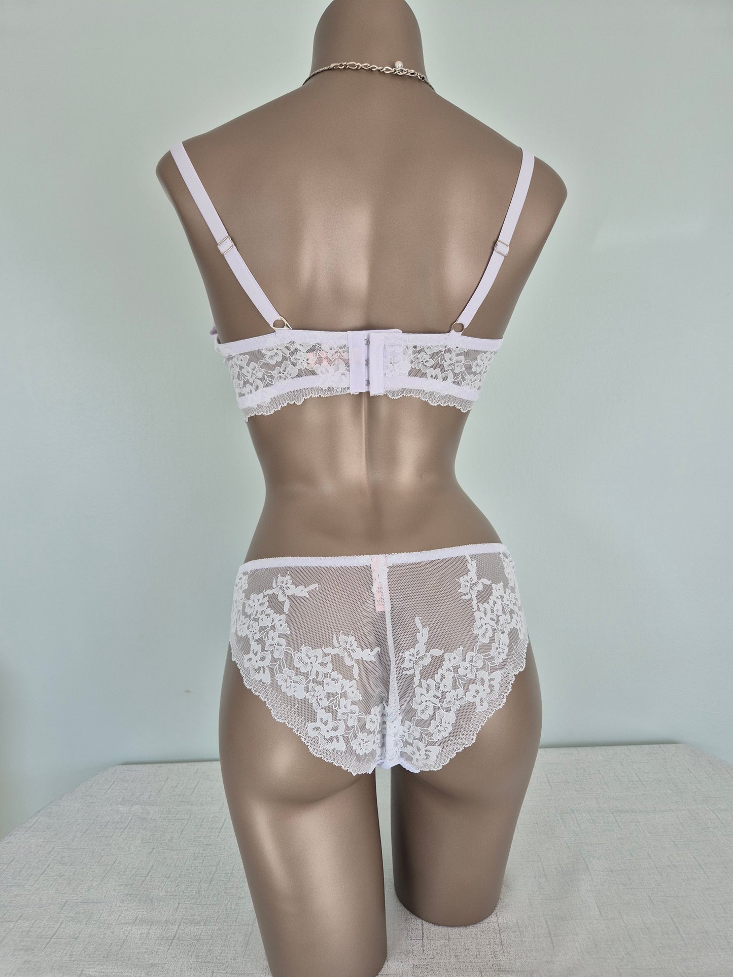 Ensemble soutien-gorge push up et slip ALBANE 67048 BLANC (LL)