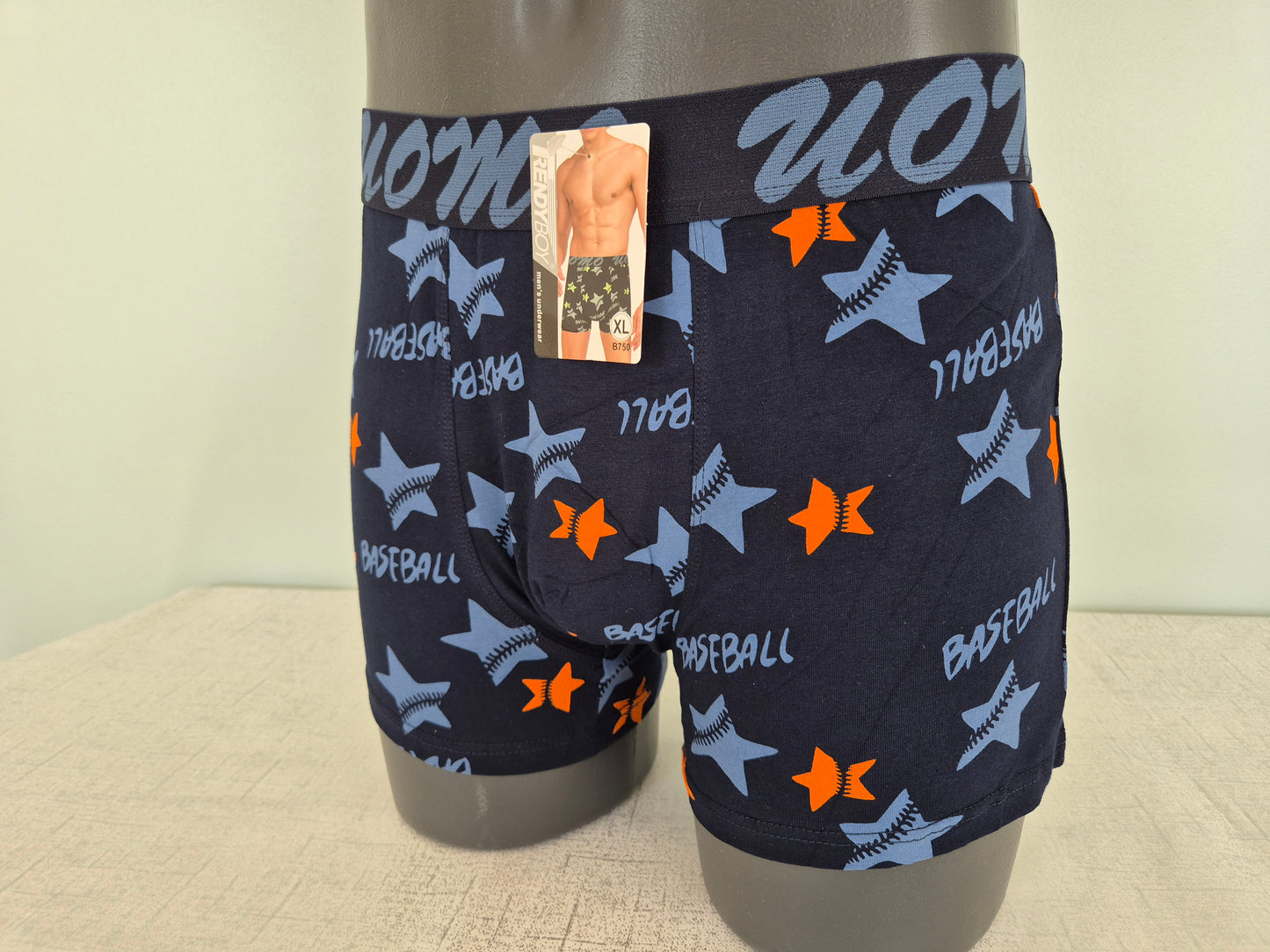Boxer Homme Marius Bleu Etoiles Orange 750 (FY)