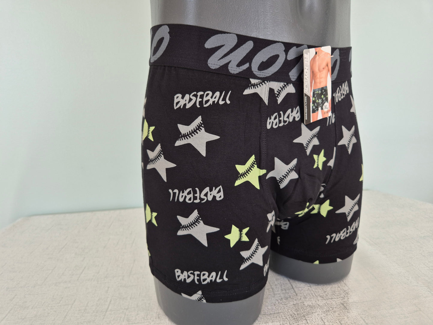Boxer Homme Marius Noir Etoiles vert 750 (FY)