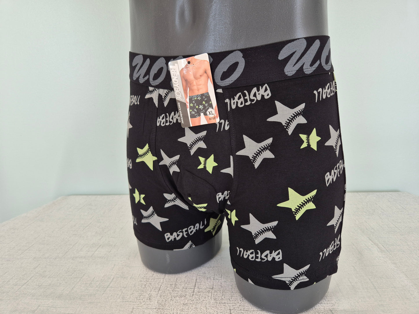 Boxer Homme Marius Noir Etoiles vert 750 (FY)
