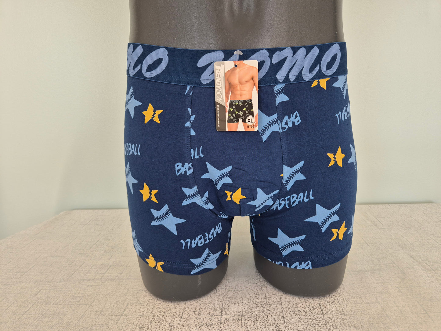 Boxer Homme Marius Bleu Etoiles Jaune 750 (FY)