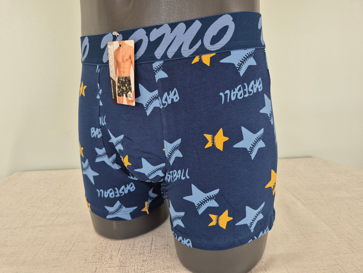 Boxer Homme Marius Bleu Etoiles Jaune 750 (FY)