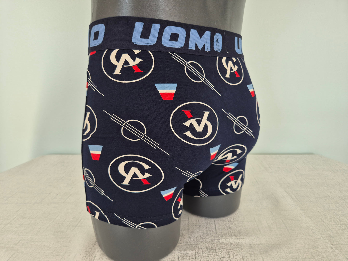 Boxer Homme GABIN bleu motifs Rouge 758 (FY)