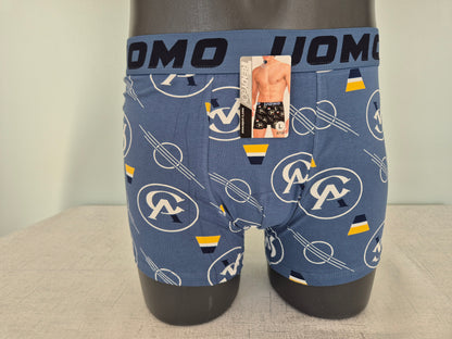 Boxer Homme GABIN bleu motifs Jaune 758 (FY)