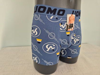 Boxer Homme GABIN bleu motifs Jaune 758 (FY)