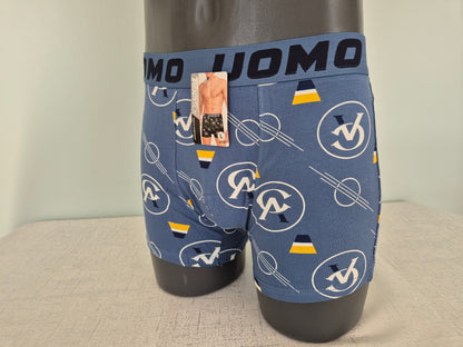 Boxer Homme GABIN bleu motifs Jaune 758 (FY)