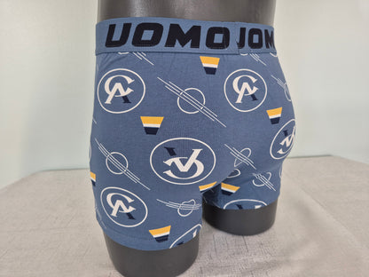 Boxer Homme GABIN bleu motifs Jaune 758 (FY)