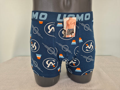 Boxer Homme GABIN Bleu motifs Orange 758 (FY)