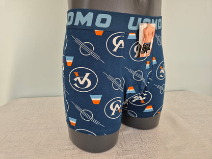 Boxer Homme GABIN Bleu motifs Orange 758 (FY)