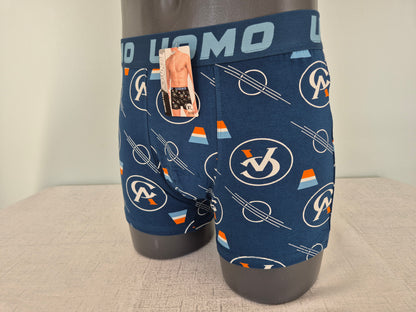 Boxer Homme GABIN Bleu motifs Orange 758 (FY)