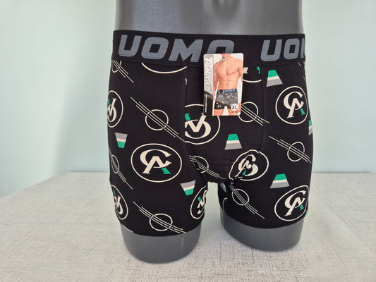 Boxer Homme GABIN Noir motifs Vert 758 (FY)