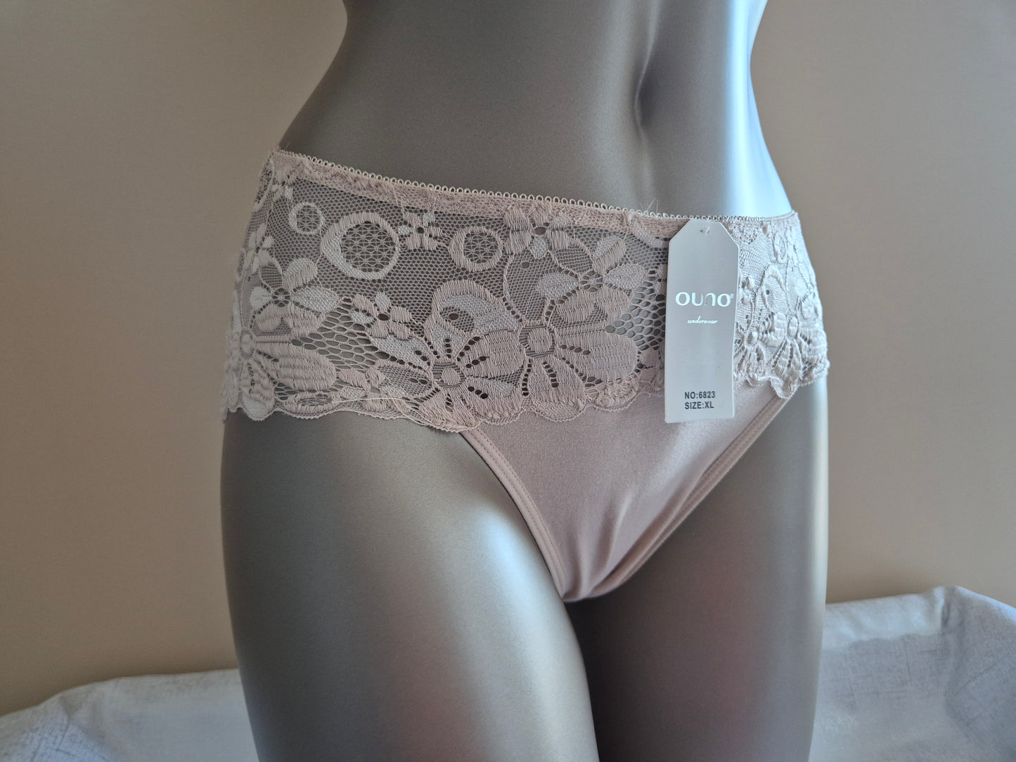 Slip en Coton et Dentelle GINA 6823 Beige (FY)