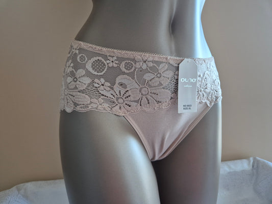 Slip en Coton et Dentelle GINA 6823 Beige (FY)