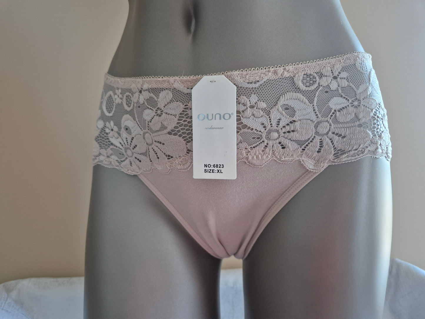 Slip en Coton et Dentelle GINA 6823 Beige (FY)