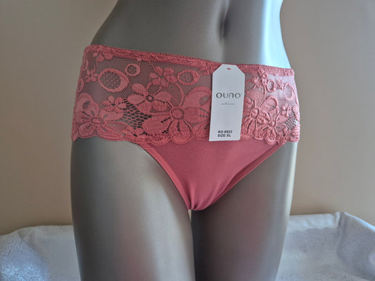 Slip en Coton et Dentelle GINA 6823 Vieux Rose (FY)
