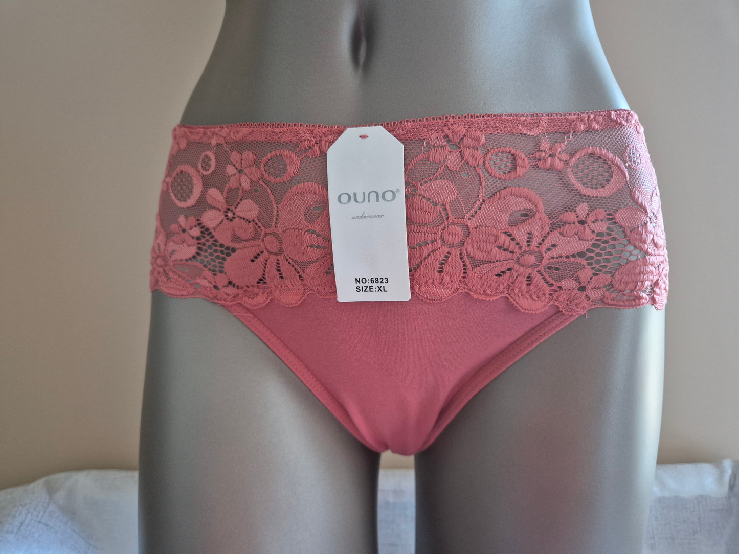 Slip en Coton et Dentelle GINA 6823 Vieux Rose (FY)