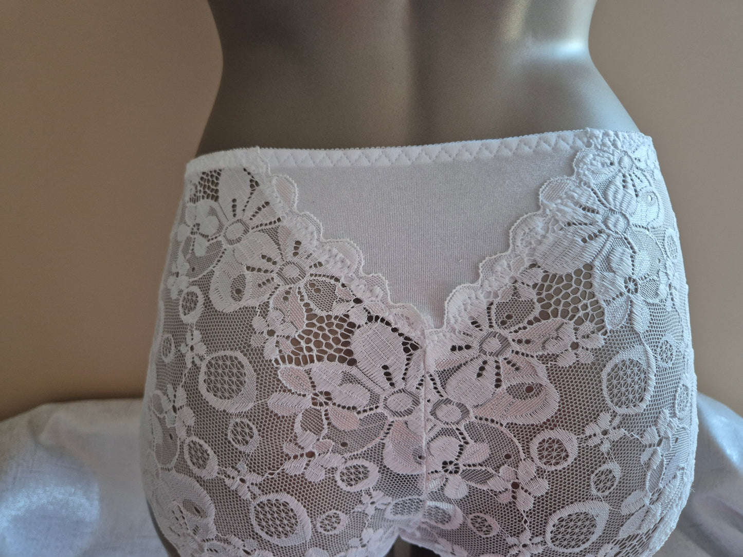 Slip en Coton et Dentelle GINA 6823 Blanc (FY)