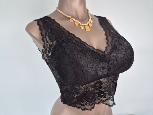 Bralette en dentelle JUNE Noir 61059 (LL)